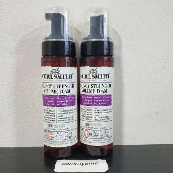 Curlsmith Bouncy Strength Volume Foam, Styling Foam Curly Hair 7.5 Fl Oz x2 - Picture 1 of 5